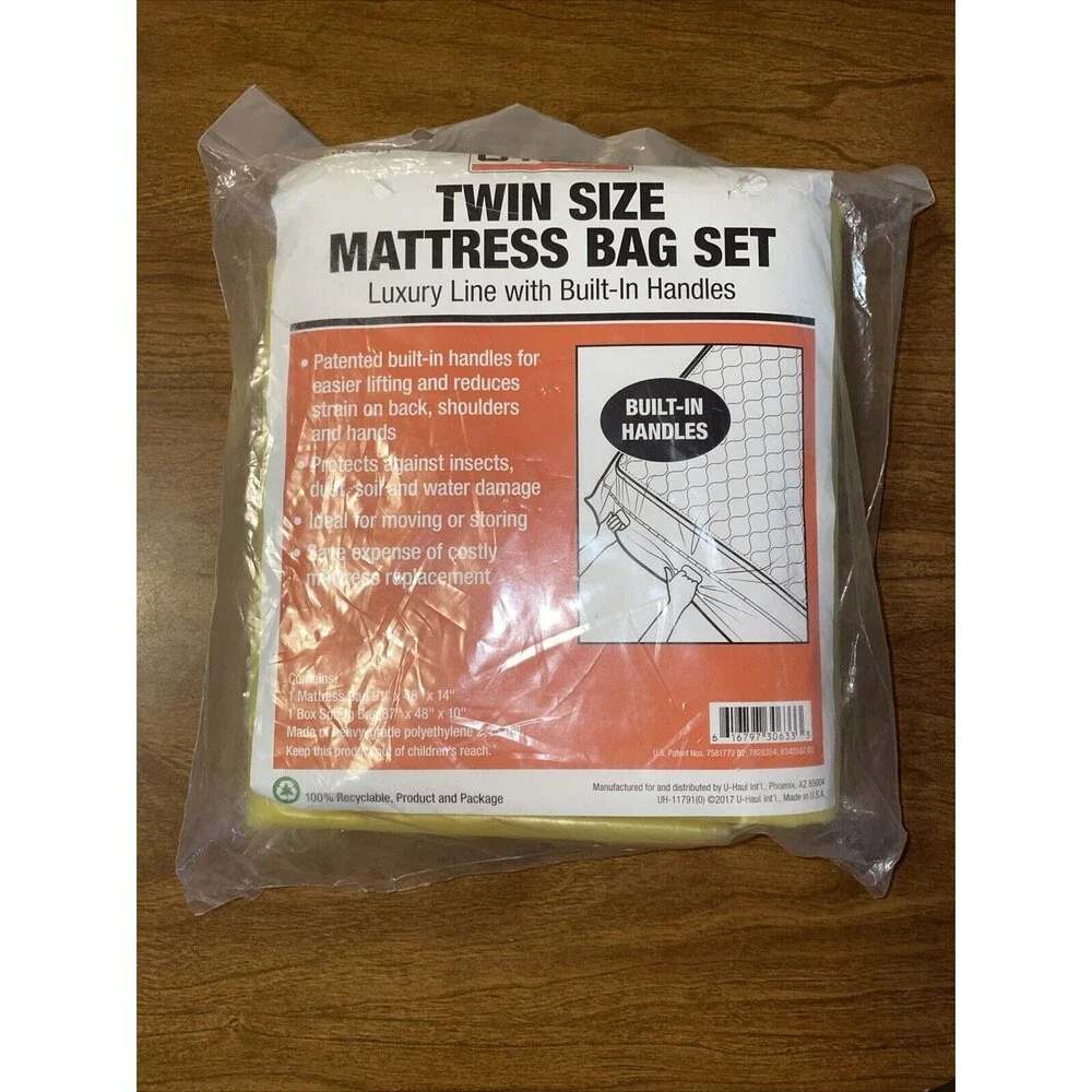 Moving Storage Protection Cover Deluxe Twin Mattress Box Spring Bag Set U-Haul
